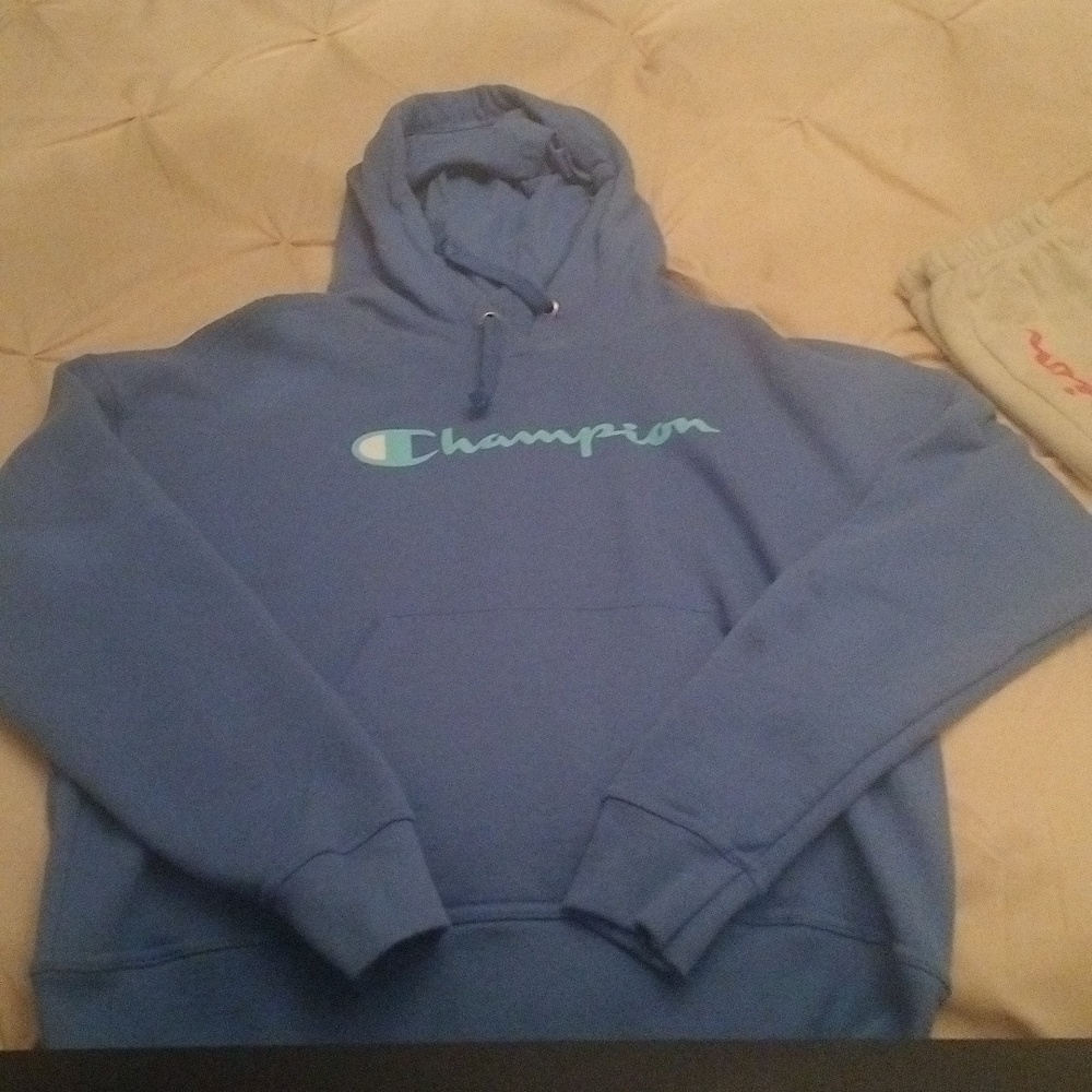 Blue Woman's Champion Hoodie
